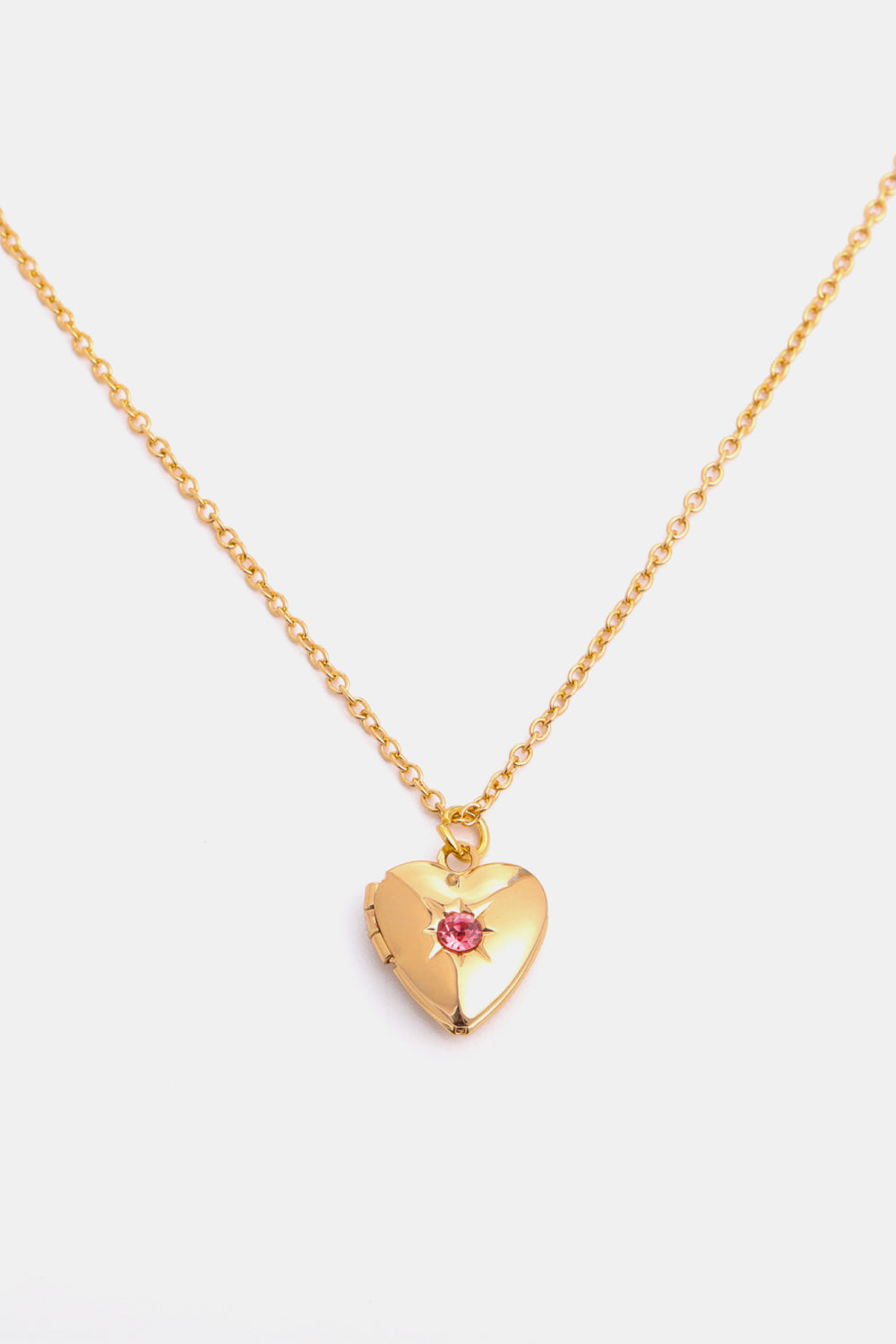 Zircon Heart Shape 14K Gold-Plated Pendant Necklace-Bijou Crush