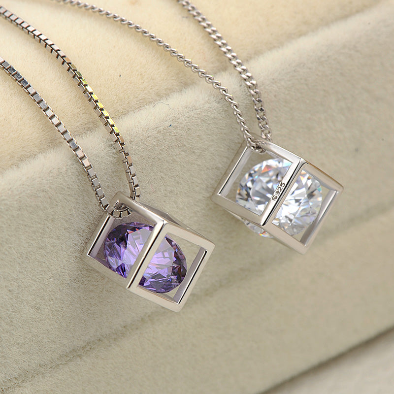 Fire In Cage Pendant – 925 Sterling Silver with Cubic Zirconia-Bijou Crush