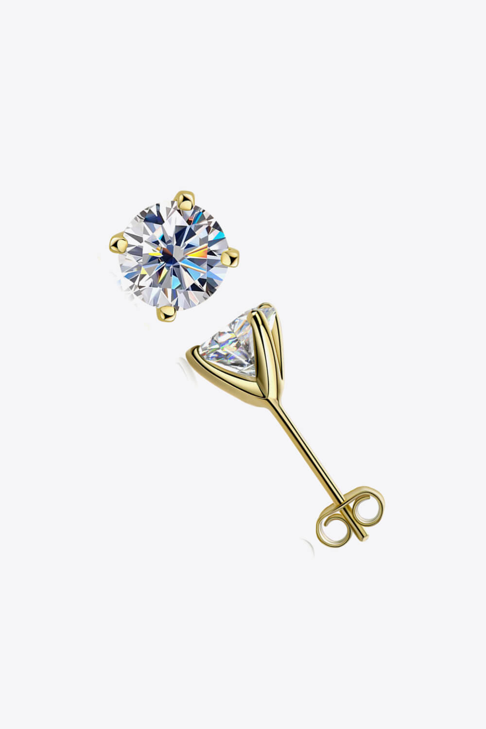 1-Carat Moissanite Stud Earrings in 925 Sterling Silver with 4-Prong Setting-Bijou Crush