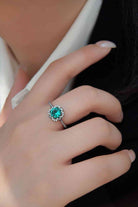 Paraiba Blue Zircon Flower Shape Ring-Bijou Crush