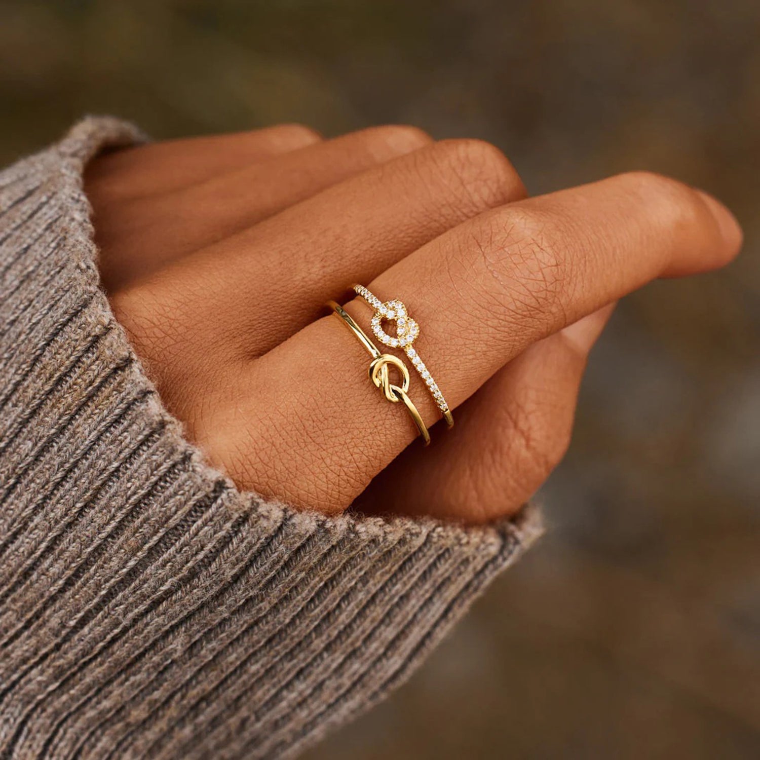 925 Sterling Silver Double-Layered Knot Ring-Bijou Crush