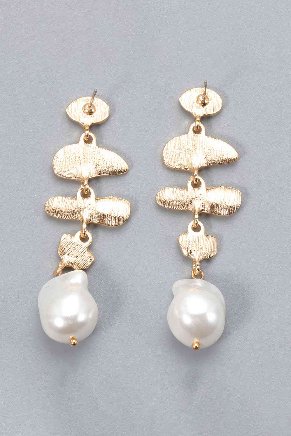 Unique Shape Zinc Alloy Synthetic Pearl Dangle Earrings-Bijou Crush