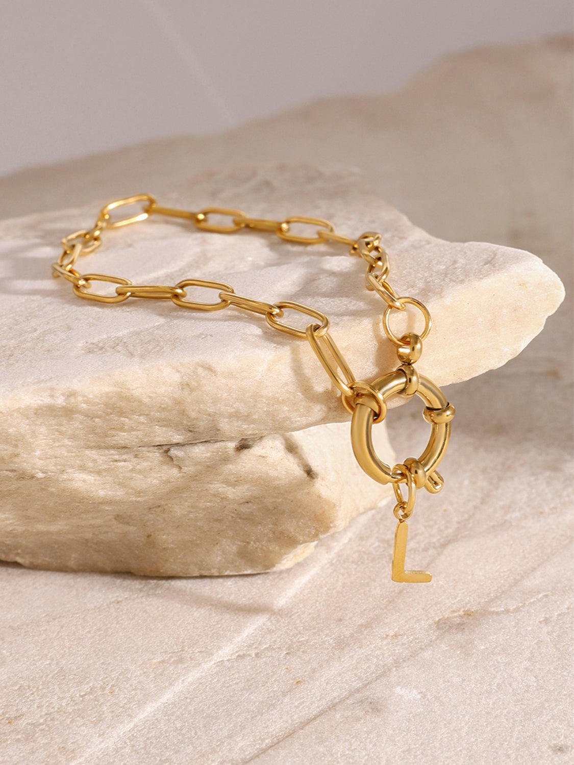 18K Gold-Plated Stainless Steel Letter L Bracelet-Bijou Crush