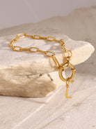 18K Gold-Plated Stainless Steel Letter L Bracelet-Bijou Crush