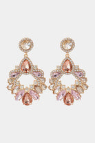Zinc Alloy Frame Glass Stone Dangle Earrings-Bijou Crush