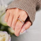 Crisscross Gold-Plated 925 Sterling Silver Ring-Bijou Crush