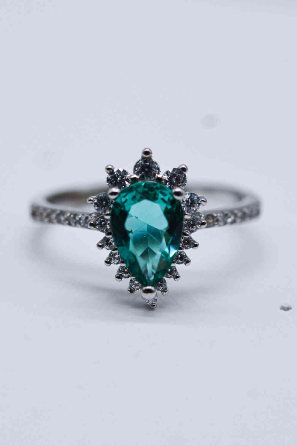 Paraiba Blue Zircon Pear Shape Ring-Bijou Crush