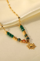 Sun Pendant Natural Stone Necklace-Bijou Crush