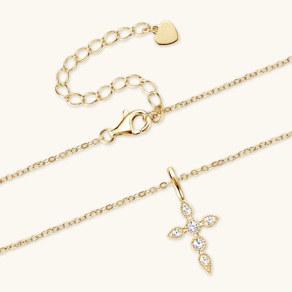 Moissanite Cross Pendant Necklace - 925 Sterling Silver-Bijou Crush