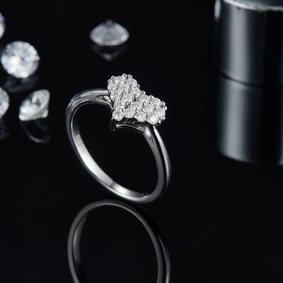 Moissanite 925 Sterling Silver Heart Ring-Bijou Crush