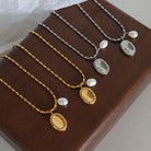 Titanium Steel Freshwater Pearl Pendant Necklace-Bijou Crush