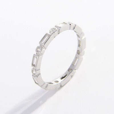925 Sterling Silver Geometric Shape Zircon Ring-Bijou Crush