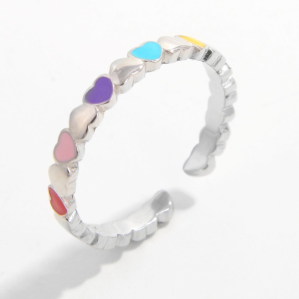 925 Sterling Silver Drip Oil Heart Ring-Bijou Crush