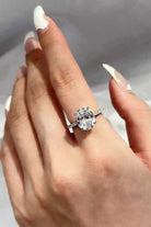 Platinum-Plated Side Stone 2 Carat Moissanite Ring-Bijou Crush