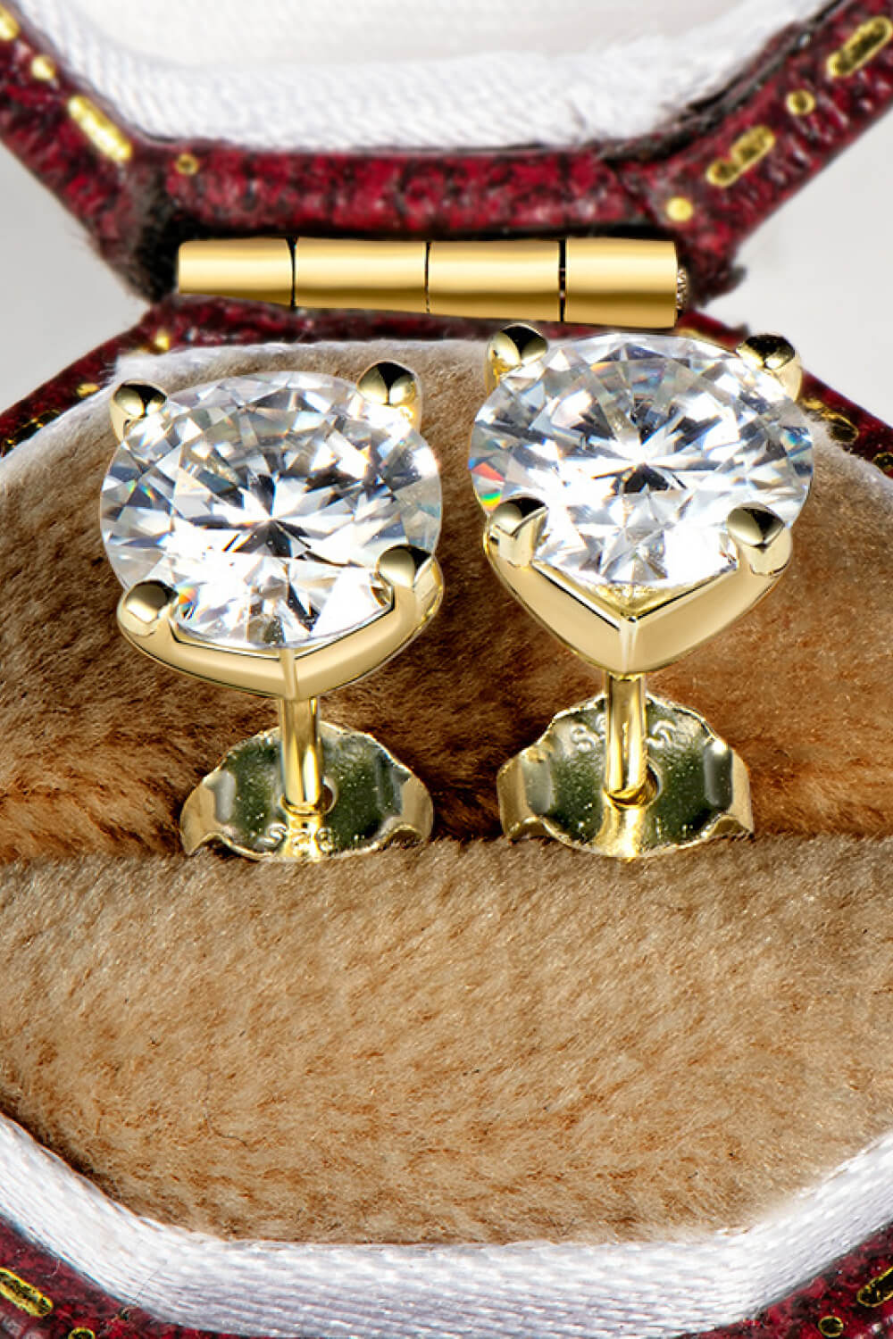 1-Carat Moissanite Stud Earrings in 925 Sterling Silver with 4-Prong Setting-Bijou Crush