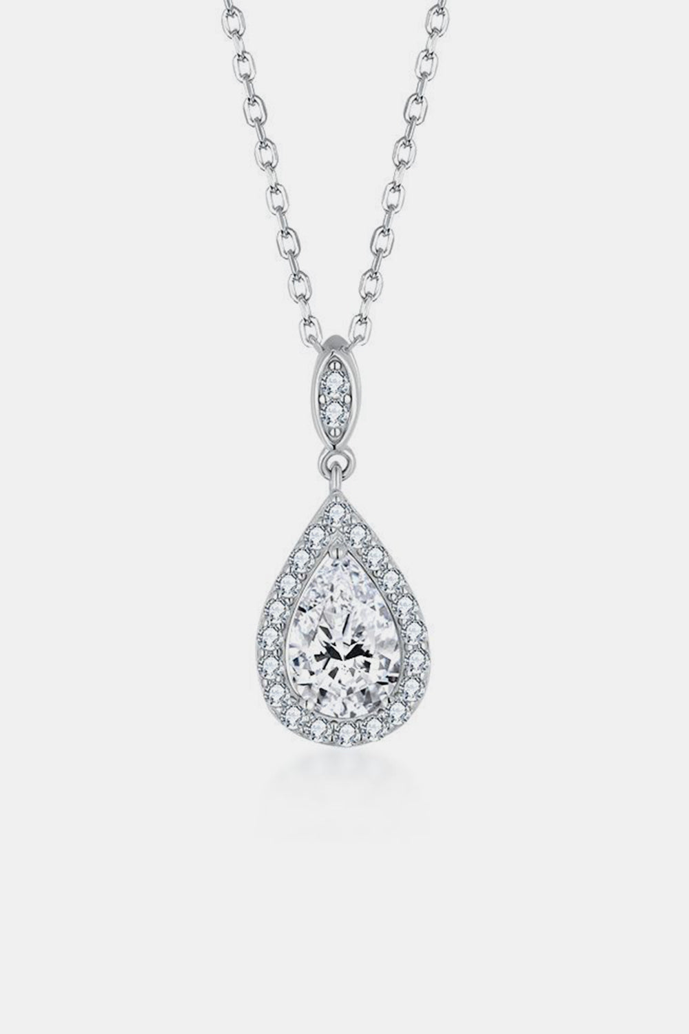 1.5 Carat Moissanite 925 Sterling Silver Teardrop Necklace-Bijou Crush