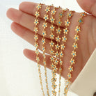 Titanium Steel Drip Oil Flower Necklace-Bijou Crush