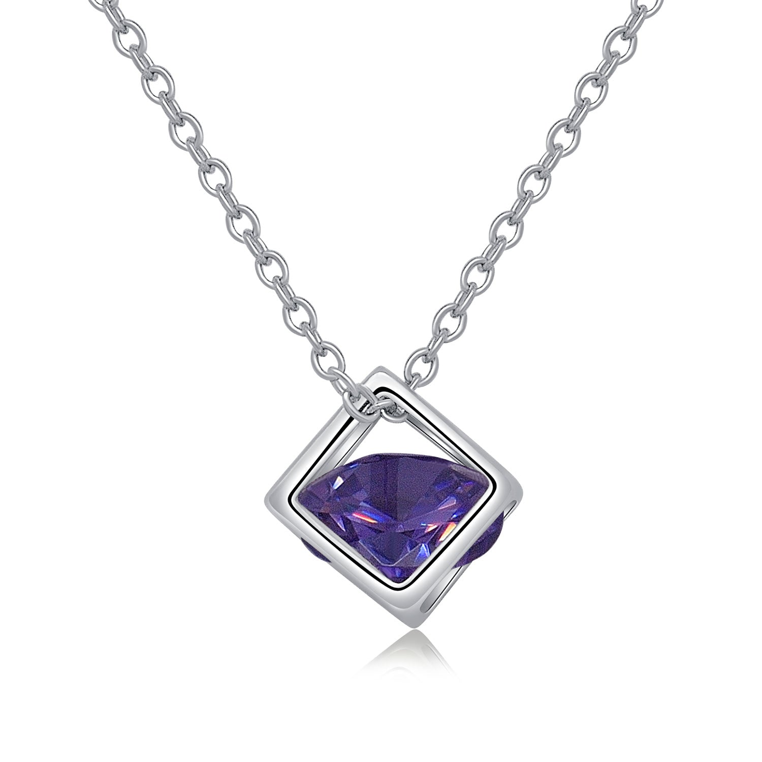 Fire In Cage Pendant – 925 Sterling Silver with Cubic Zirconia-Bijou Crush