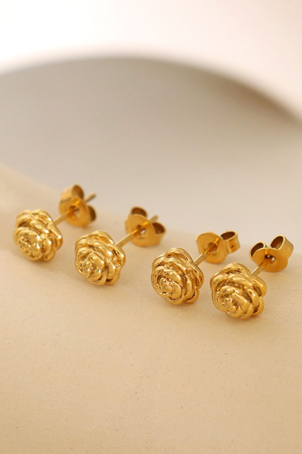 Titanium Steel Flower Stud Earrings-Bijou Crush