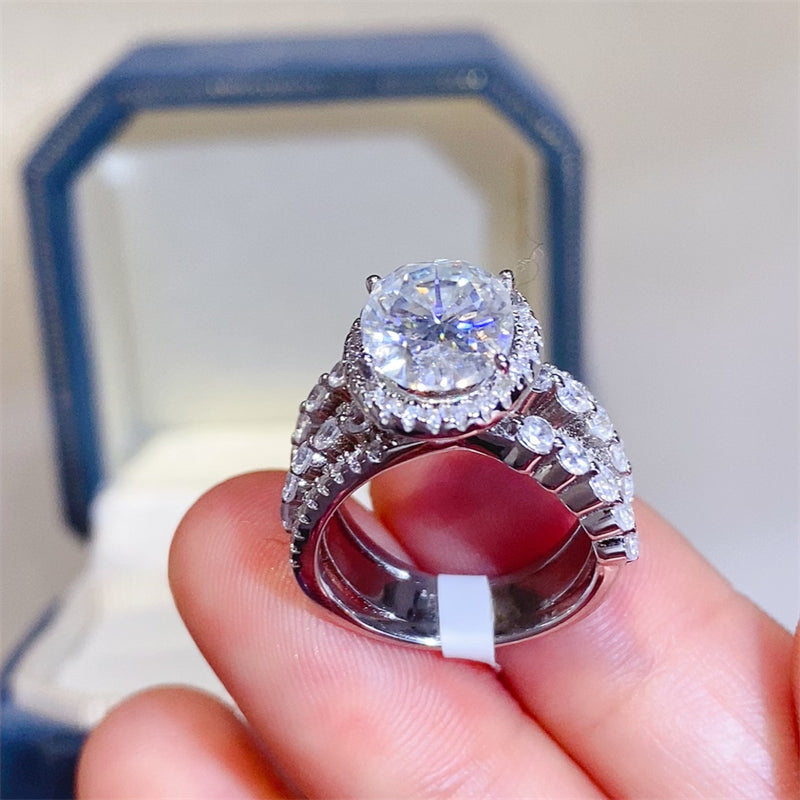 3 Carat Moissanite 925 Sterling Silver Layered Ring-Bijou Crush