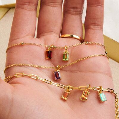 Titanium Steel Inlaid Zircon Pendant Necklace-Bijou Crush