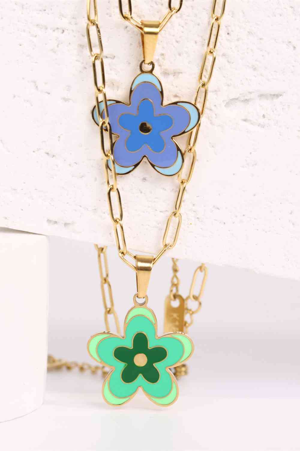 Flower Pendant Stainless Steel Necklace-Bijou Crush