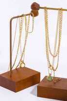 Copper 14K Gold-Plated Round Shape Aventurine Pendant Necklace-Bijou Crush