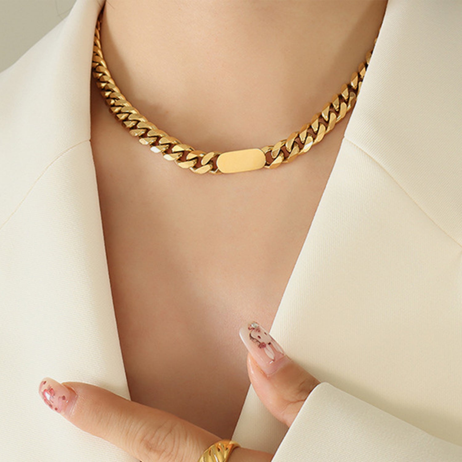 18K Gold-Plated Chain Necklace-Bijou Crush