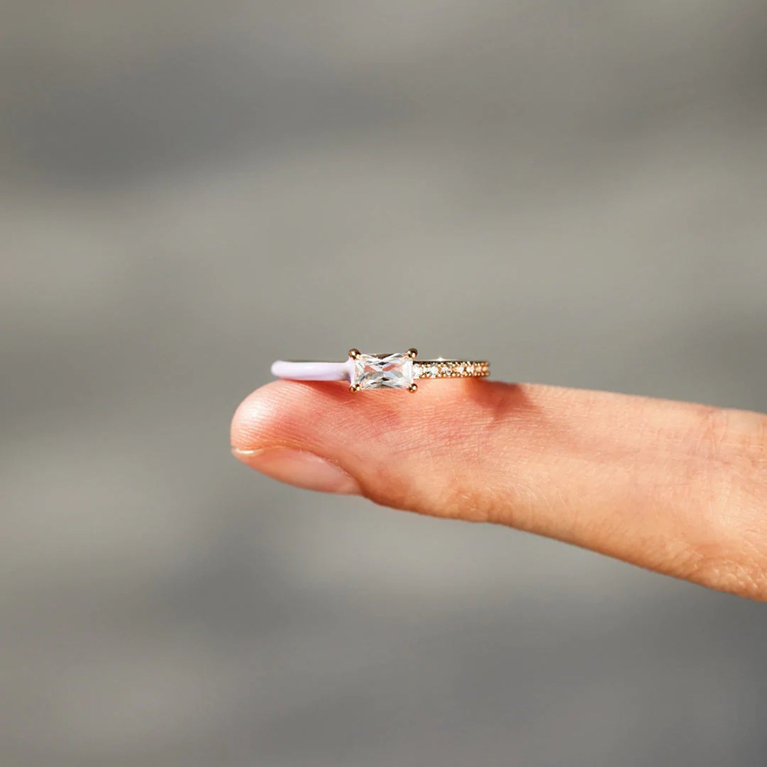 Heart Shape Inlaid Zircon Enamel Ring-Bijou Crush