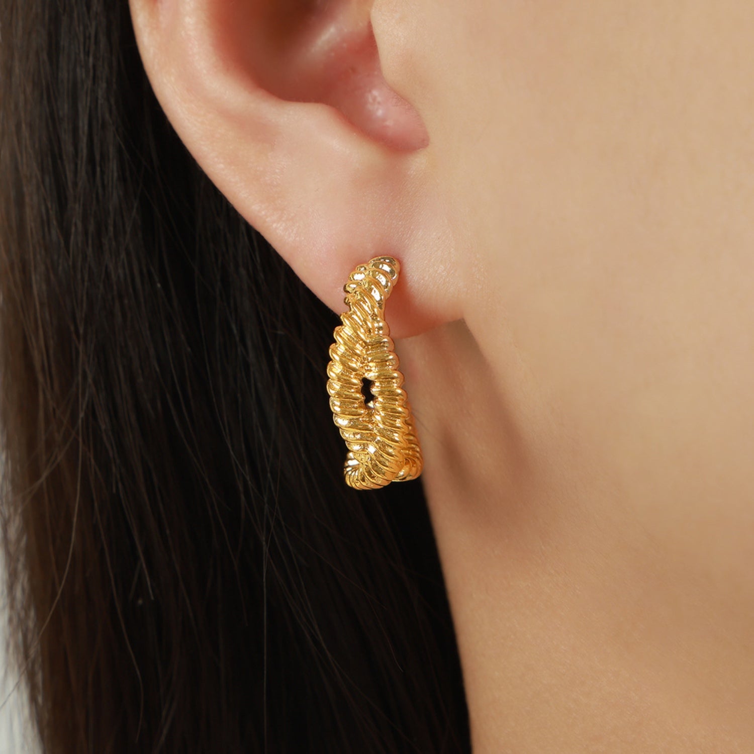 Titanium Steel Geometric Stud Earrings-Bijou Crush