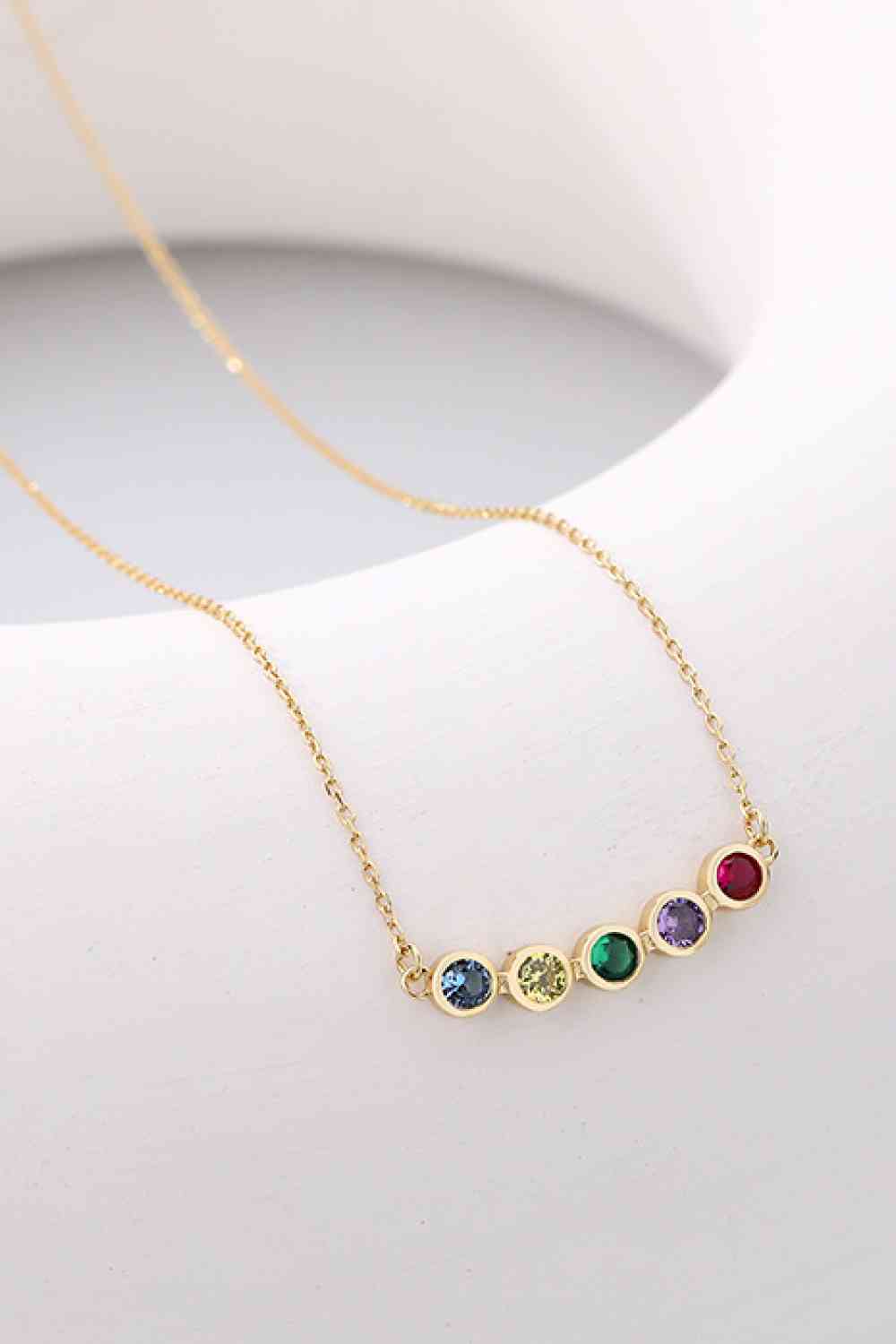 925 Sterling Silver Rainbow Cubic Zirconia Necklace-Bijou Crush