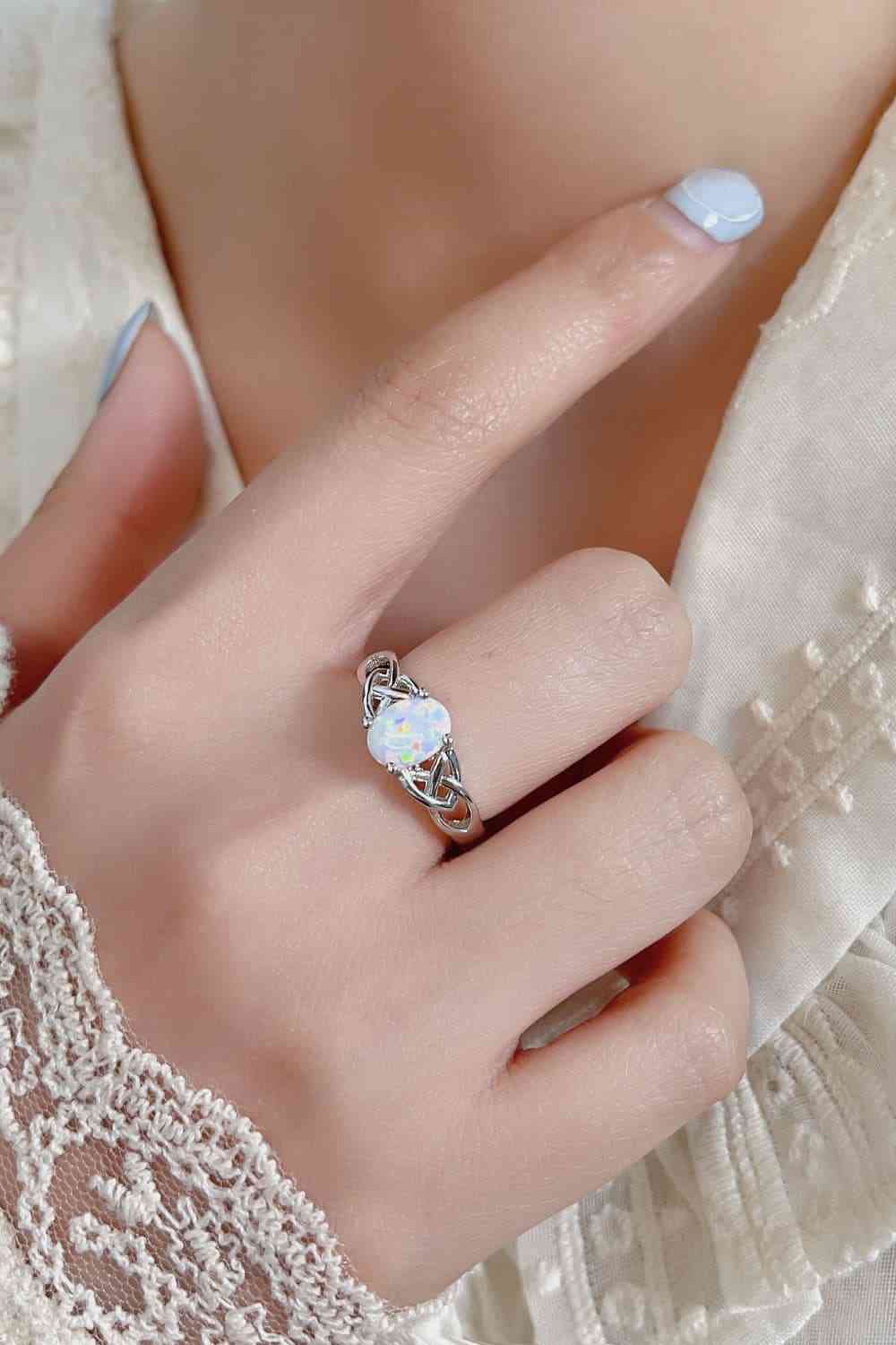 Crisscross 4-Prong Opal Ring-Bijou Crush