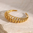 Stainless Steel Cutout Bracelet - 18K Gold-Plated-Bijou Crush