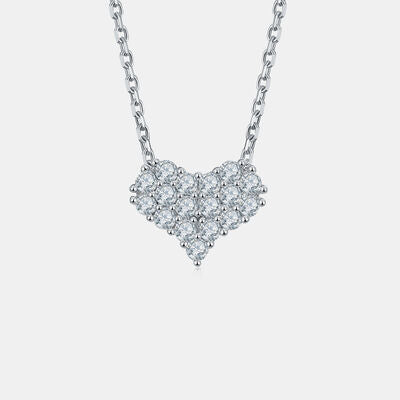 Moissanite 925 Sterling Silver Heart Necklace-Bijou Crush