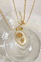 Flower Shell Pendant Copper Necklace-Bijou Crush