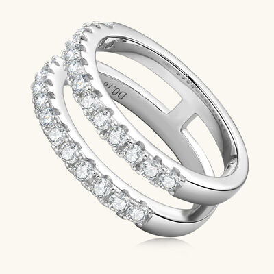 925 Sterling Silver Moissanite Double Layered Ring-Bijou Crush