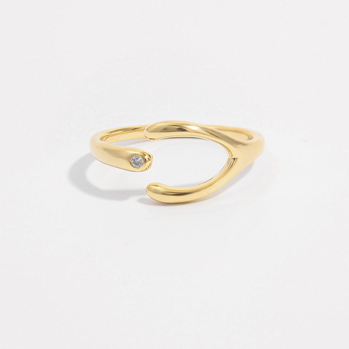 925 Sterling Silver Inlaid Zircon Open Ring-Bijou Crush
