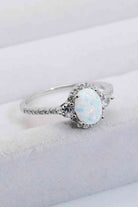 925 Sterling Silver Platinum-Plated Opal Ring-Bijou Crush
