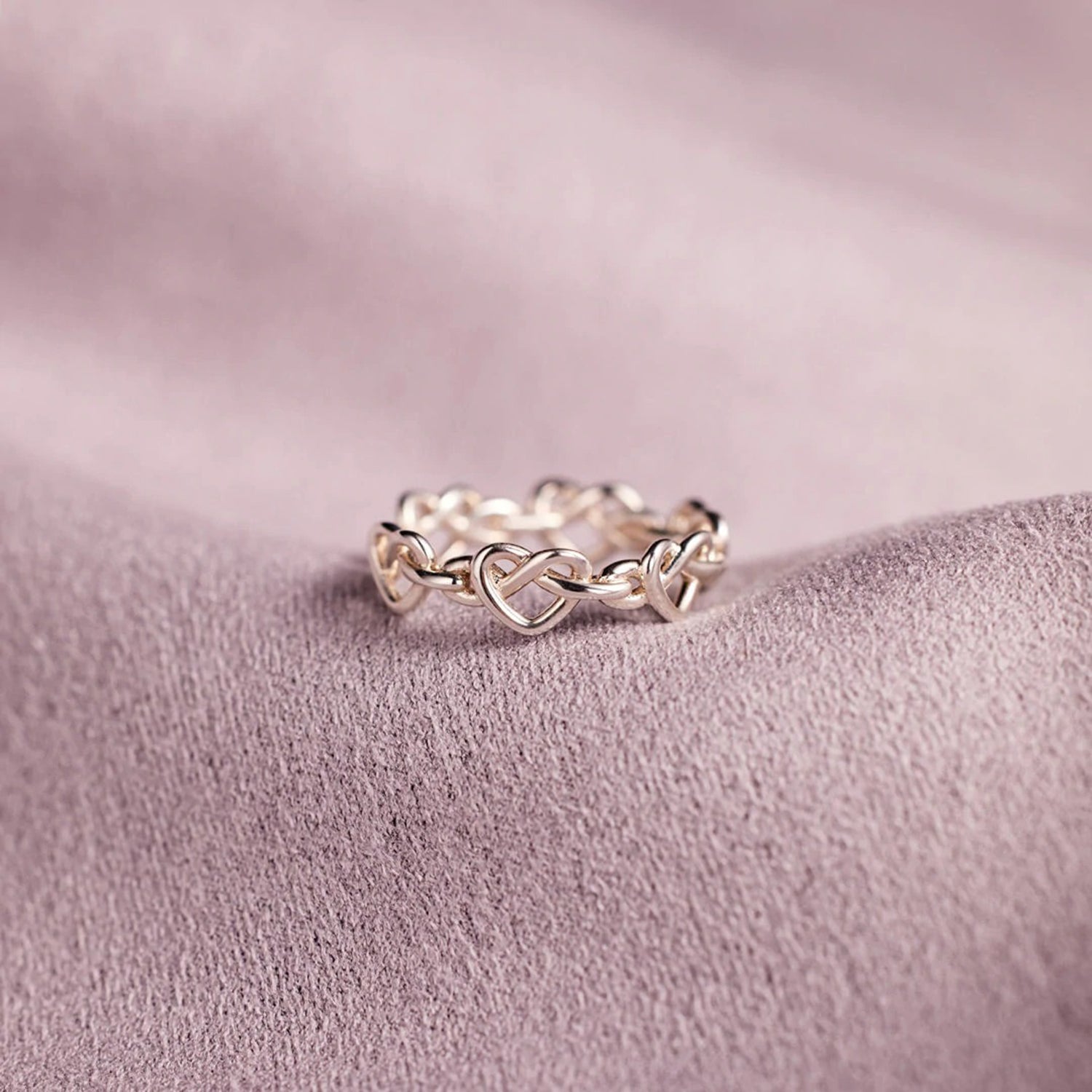 Knotted Hearts 925 Sterling Silver Open Ring-Bijou Crush