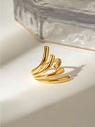 18K Gold-Plated Stainless Steel Irregular Open Ring-Bijou Crush