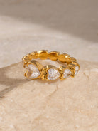 Stainless Steel Heart Rhinestone Ring-Bijou Crush