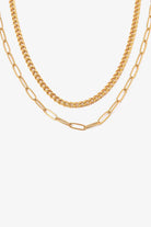 18K Gold Plated Layered Chain Necklace-Bijou Crush
