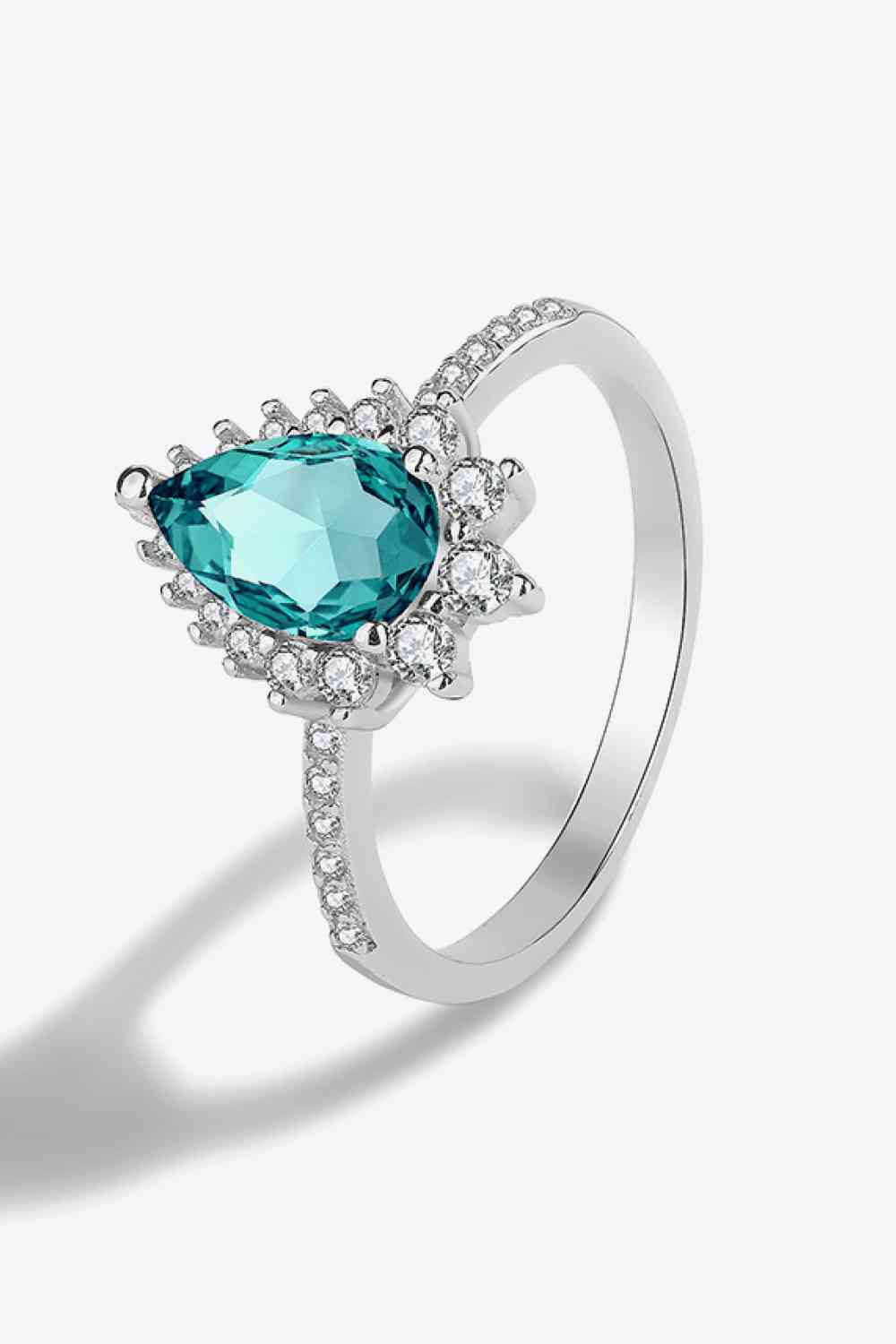 Paraiba Blue Zircon Pear Shape Ring-Bijou Crush