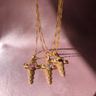 Copper Zircon Cross Pendant Necklace-Bijou Crush