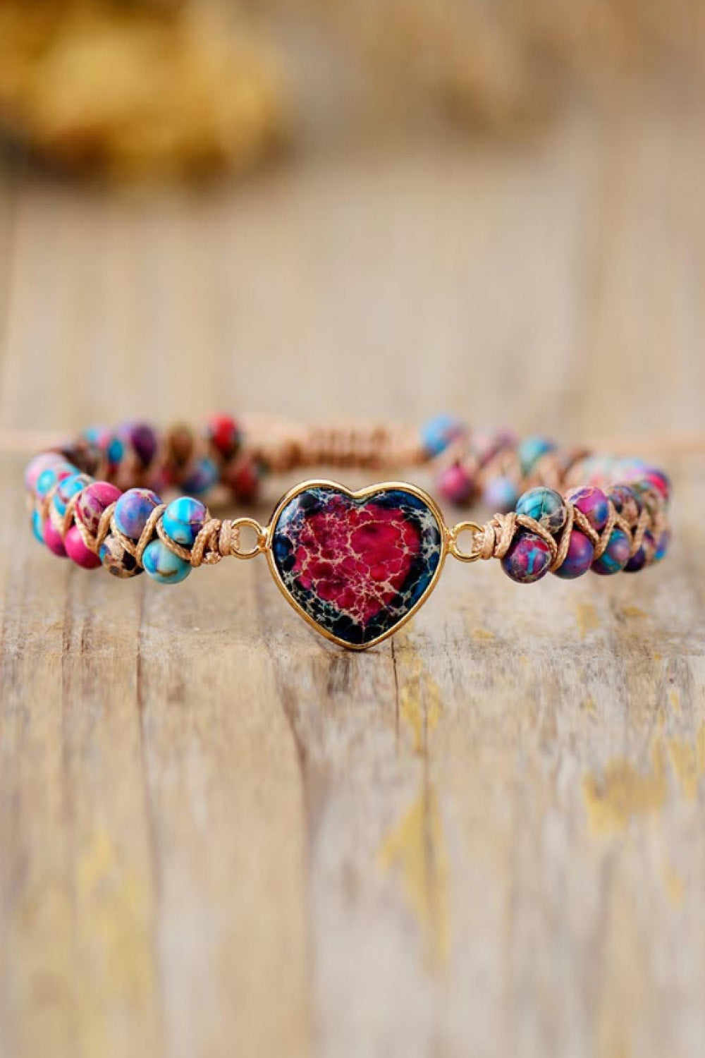 Handmade Heart Shape Natural Stone Bracelet-Bijou Crush