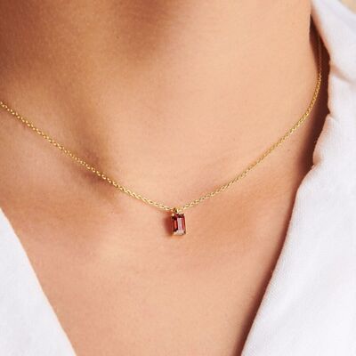 Titanium Steel Inlaid Zircon Pendant Necklace-Bijou Crush
