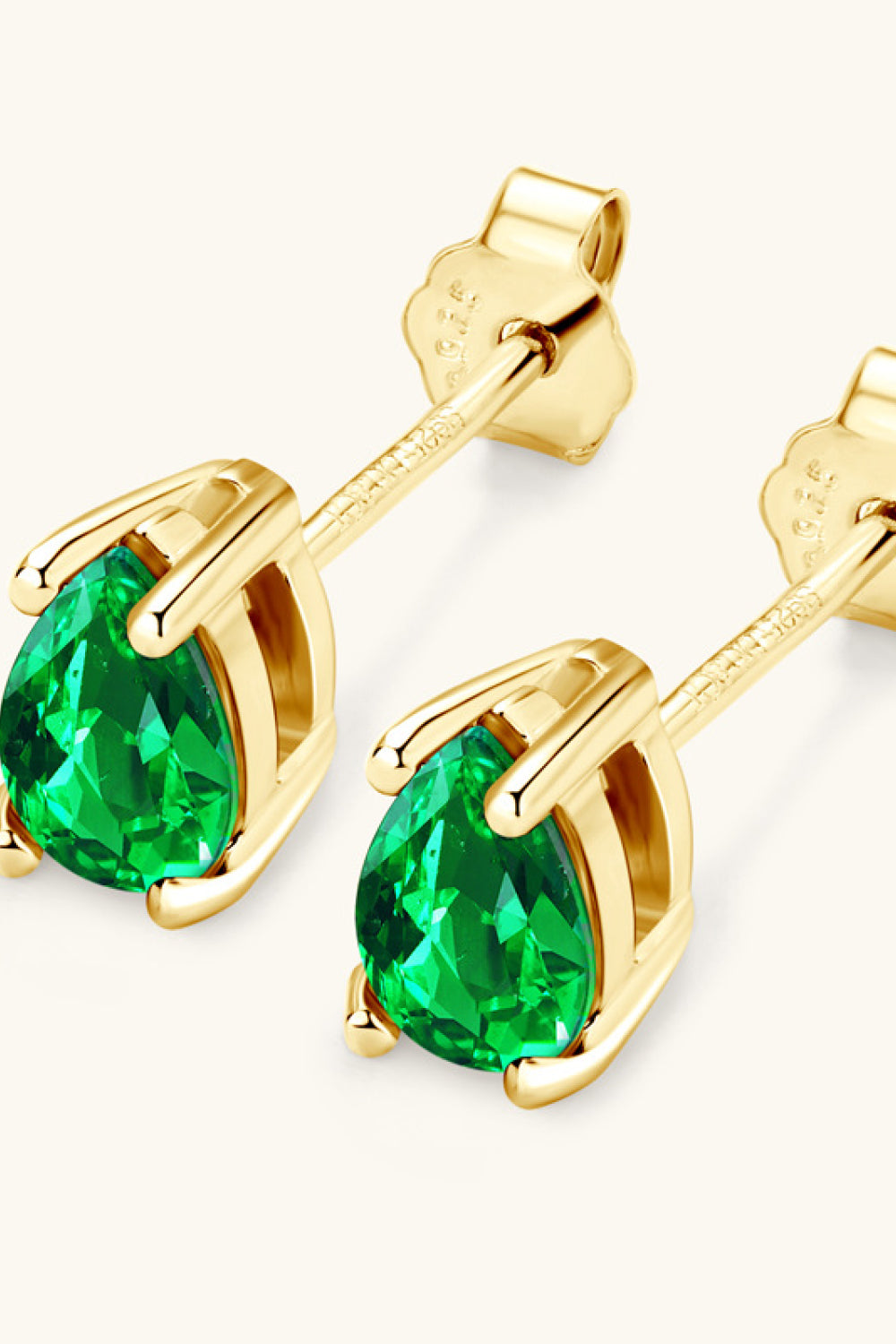 Lab-Grown Emerald Stud Earrings-Bijou Crush