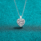 2 Carat Moissanite 925 Sterling Silver Heart Shape Necklace-Bijou Crush