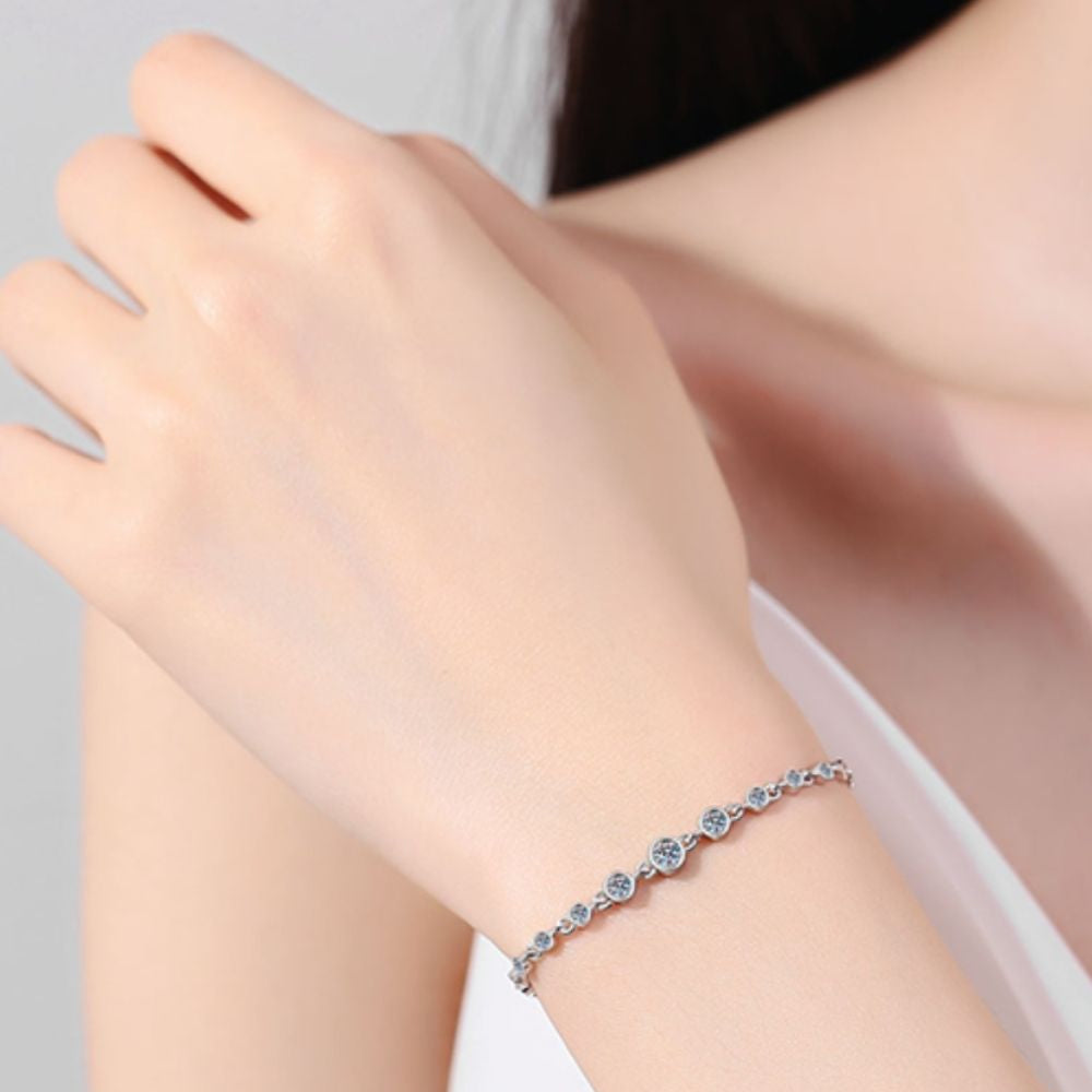 0.87-Carat Elegant Moissanite Bracelet in Sterling Silver-Bijou Crush