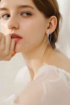 Moissanite 925 Sterling Silver Connected Earrings-Bijou Crush